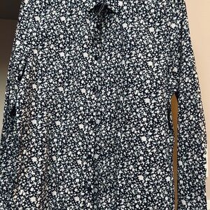 INC International Concepts Navy Floral Blouse